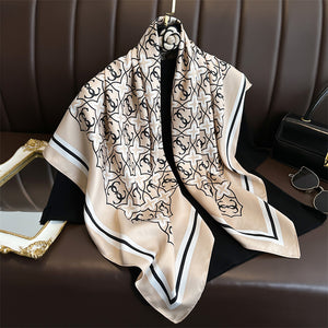 Fashion Printed Silk Scarf Twill Silk High Quality Square Scarf