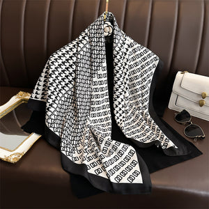 Fashion Printed Silk Scarf Twill Silk High Quality Square Scarf
