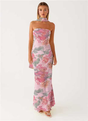 Multicolor Sling Seaside Holiday Fishtail Dress