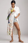 Lapel Single Breasted Printed Wide Swing Long Dress