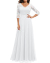 Lace Patchwork Long Waist Cinching Dress