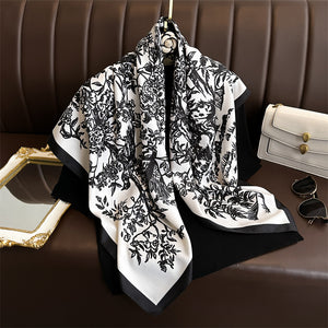 Fashion Printed Silk Scarf Twill Silk High Quality Square Scarf