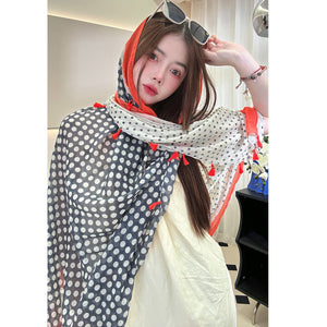 Ethnic Style Sunscreen Shawl Thin Retro Buckle Cloak