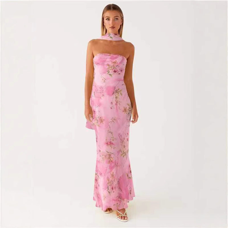 Multicolor Sling Seaside Holiday Fishtail Dress