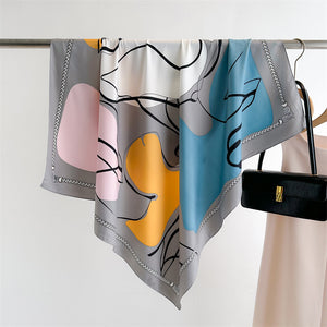Fashion Printed Silk Scarf Twill Silk High Quality Square Scarf