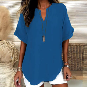 Summer Loose Solid Color Women's Casual Shirt