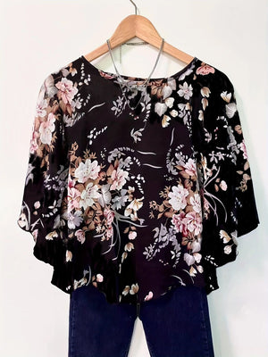 Fashion Round Neck Shirt With Half Sleeve Loose Women's Shirt