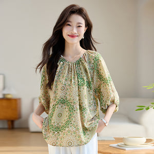 Women's Loose Slimming 34 Sleeves Shirt