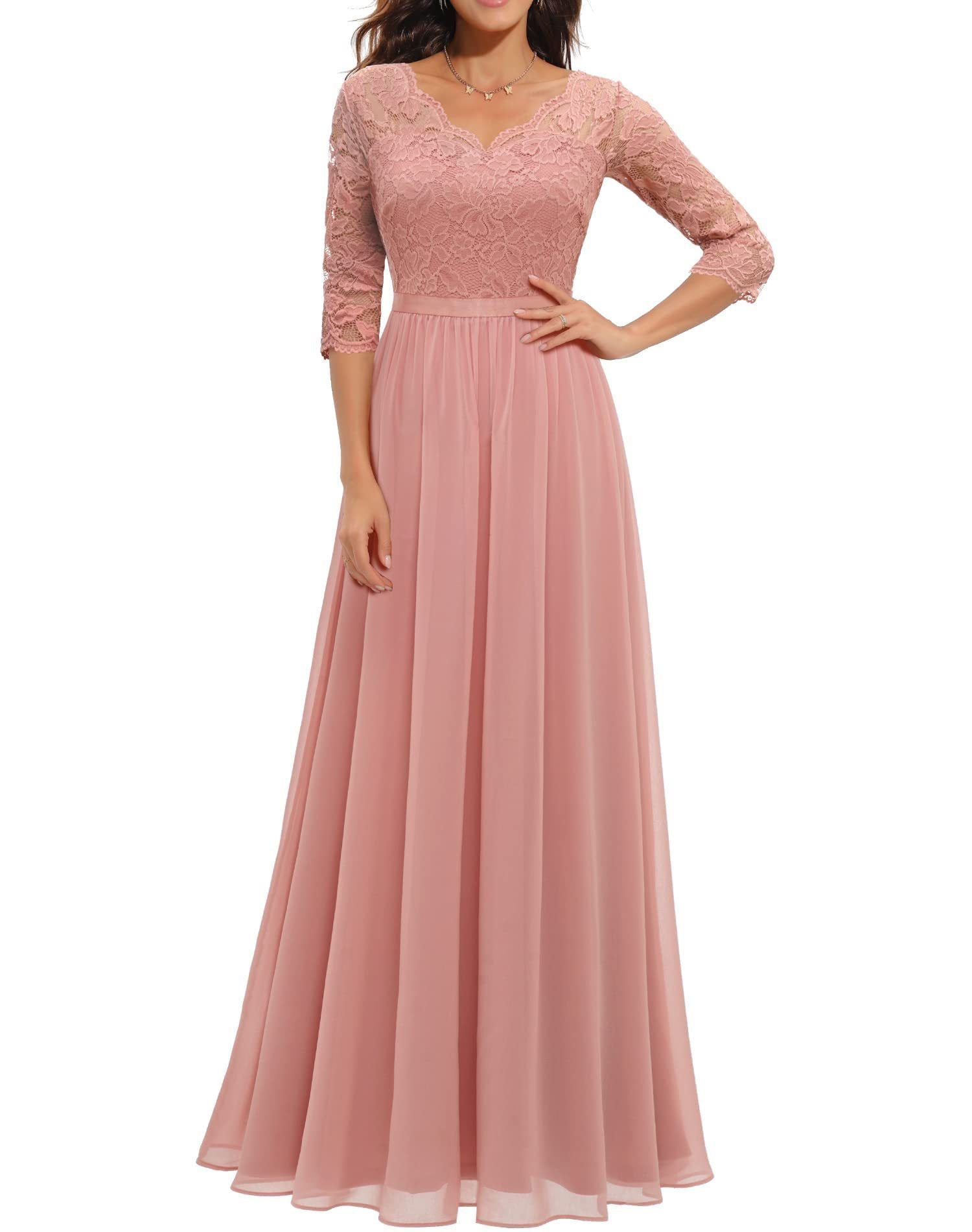 Lace Patchwork Long Waist Cinching Dress