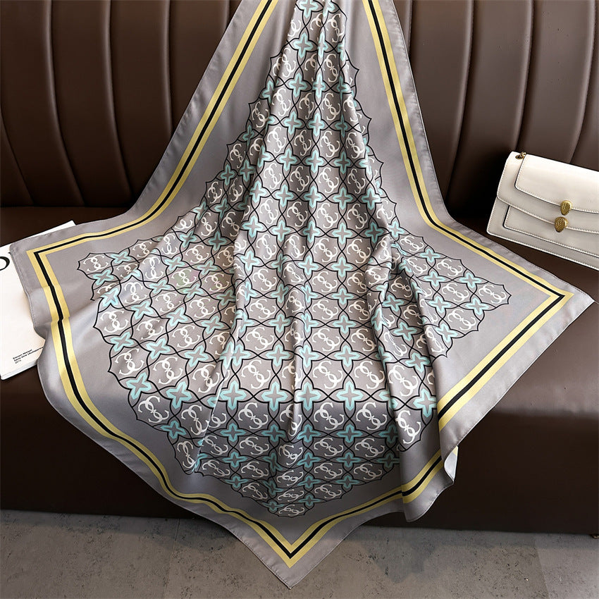 Fashion Printed Silk Scarf Twill Silk High Quality Square Scarf