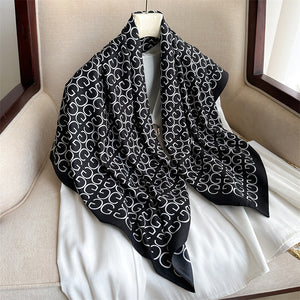 Fashion Printed Silk Scarf Twill Silk High Quality Square Scarf
