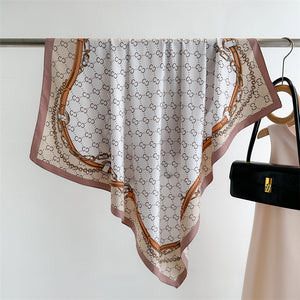 Fashion Printed Silk Scarf Twill Silk High Quality Square Scarf