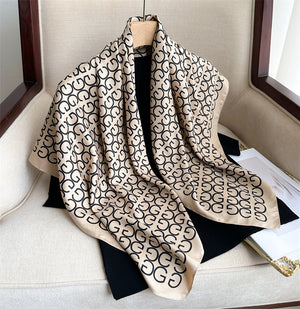 Fashion Printed Silk Scarf Twill Silk High Quality Square Scarf