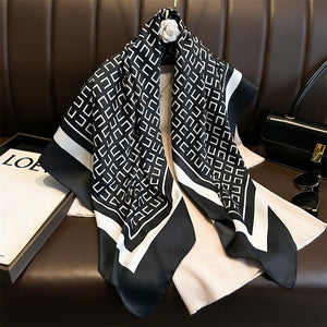 Fashion Printed Silk Scarf Twill Silk High Quality Square Scarf