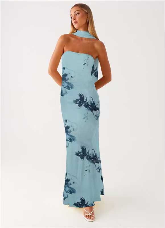 Multicolor Sling Seaside Holiday Fishtail Dress