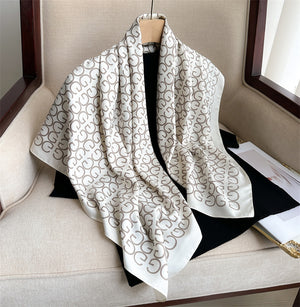 Fashion Printed Silk Scarf Twill Silk High Quality Square Scarf