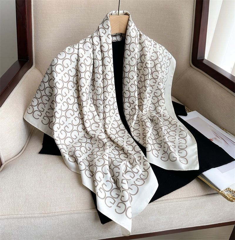 Fashion Printed Silk Scarf Twill Silk High Quality Square Scarf