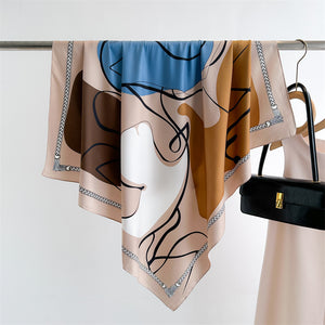 Fashion Printed Silk Scarf Twill Silk High Quality Square Scarf