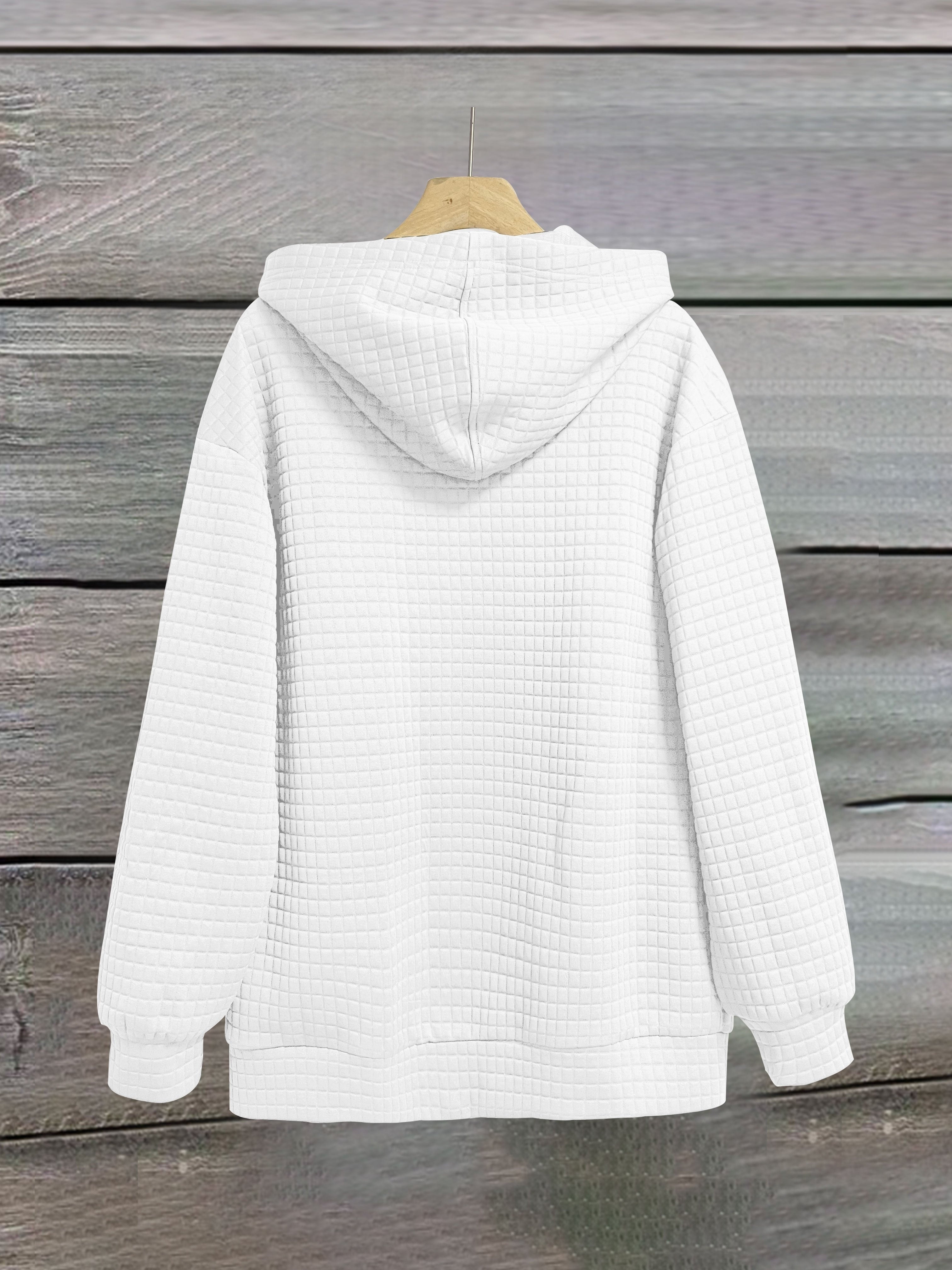 Letter Print Zipper Dual Pockets Hoodie