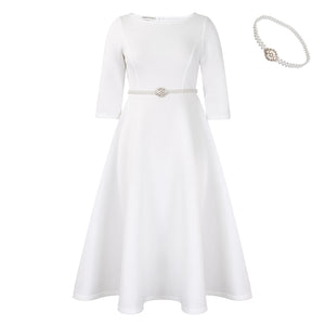 Women's European And American Solid Color Large Swing Skirt Temperament Dress