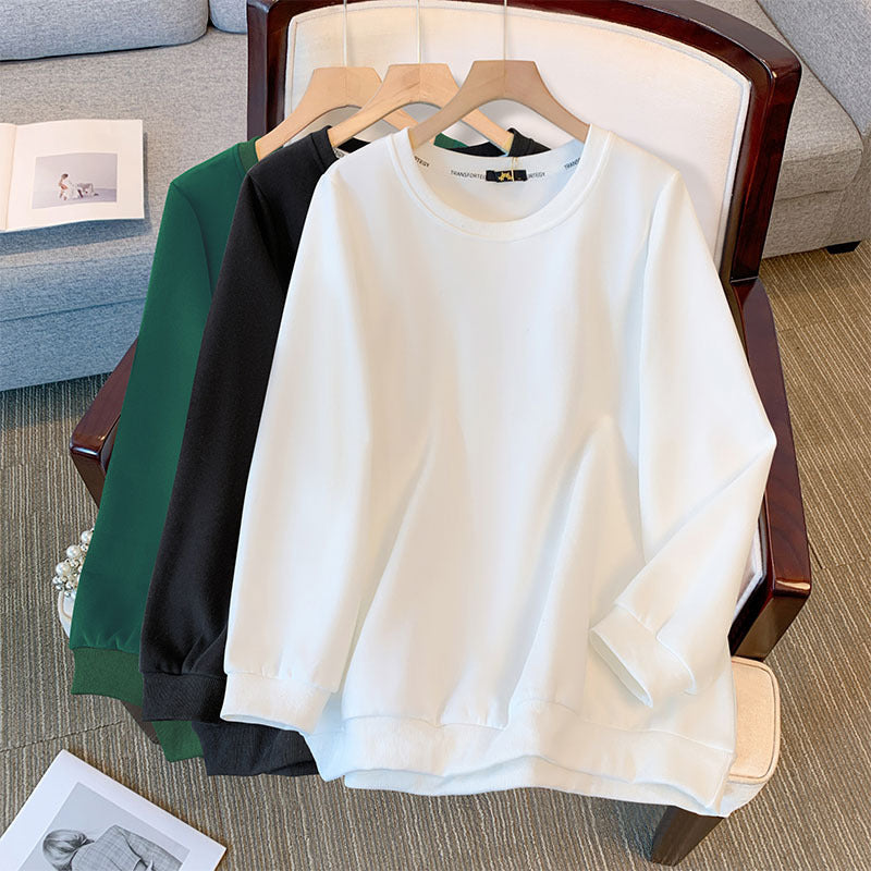 New Long Sleeve Sweater Solid Color Loose Top