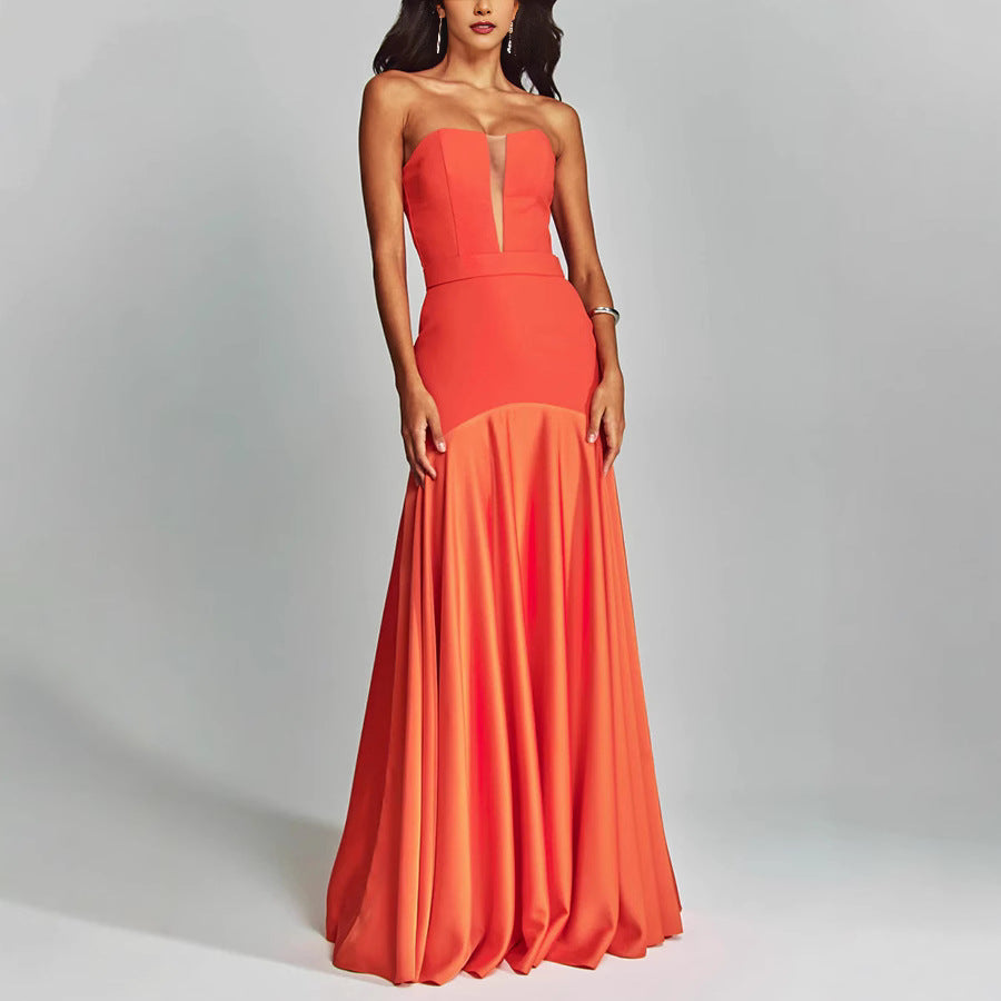 Stitching Chest-wrapped Dress Sleeveless Women