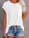 Women's Round Neck Short Sleeve Pocket T-shirt