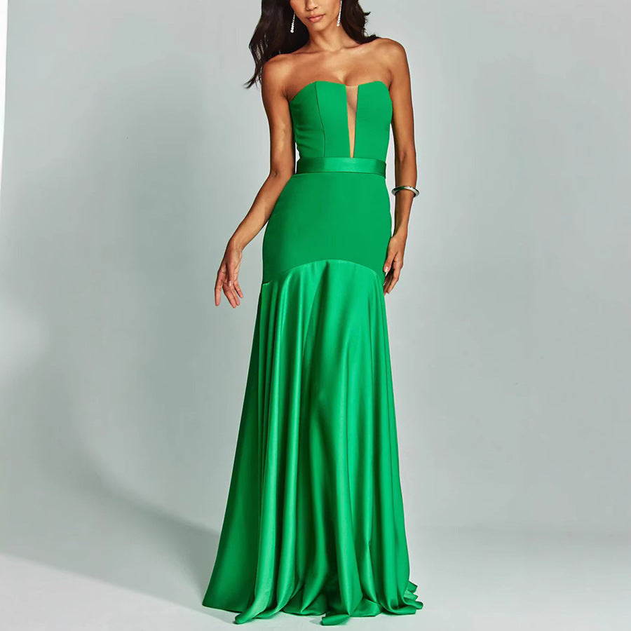 Stitching Chest-wrapped Dress Sleeveless Women