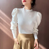 Knitwear Bottoming Slim Puff Sleeve Pullover Wool Tops