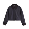 Women's Corduroy Stitching Neckline Casual Coat