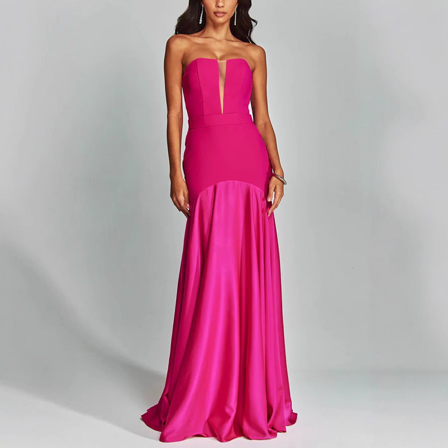 Stitching Chest-wrapped Dress Sleeveless Women