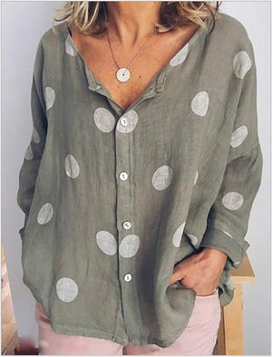 Women's Polkadot Cardigan Fashion Printed Shirt