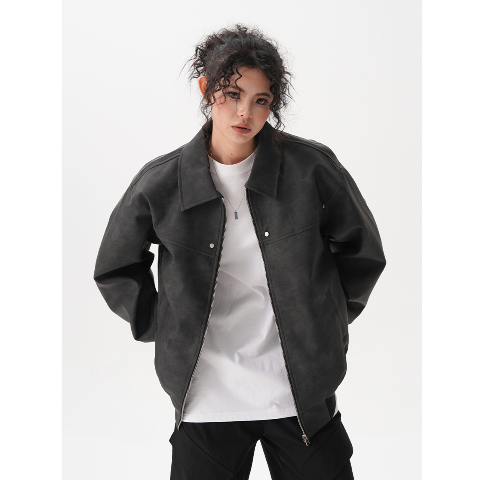 Retro Brown Couple Coat Loose Maillard Jacket Top