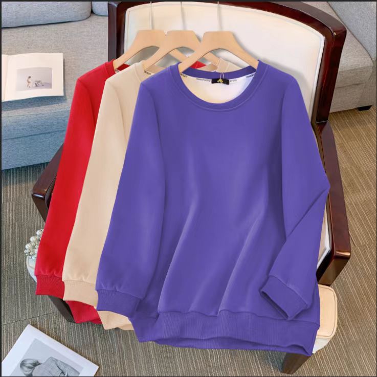 New Long Sleeve Sweater Solid Color Loose Top