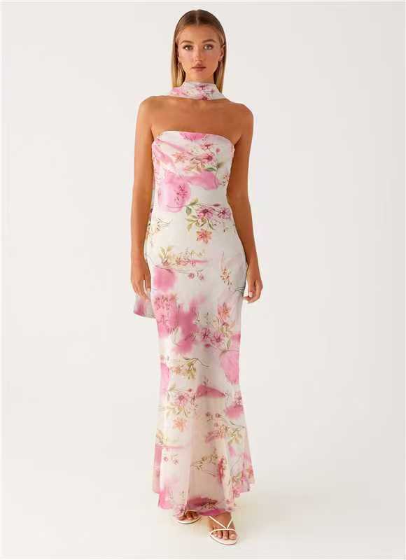 Multicolor Sling Seaside Holiday Fishtail Dress