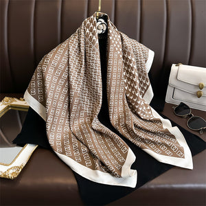 Fashion Printed Silk Scarf Twill Silk High Quality Square Scarf