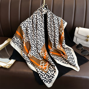 Fashion Printed Silk Scarf Twill Silk High Quality Square Scarf