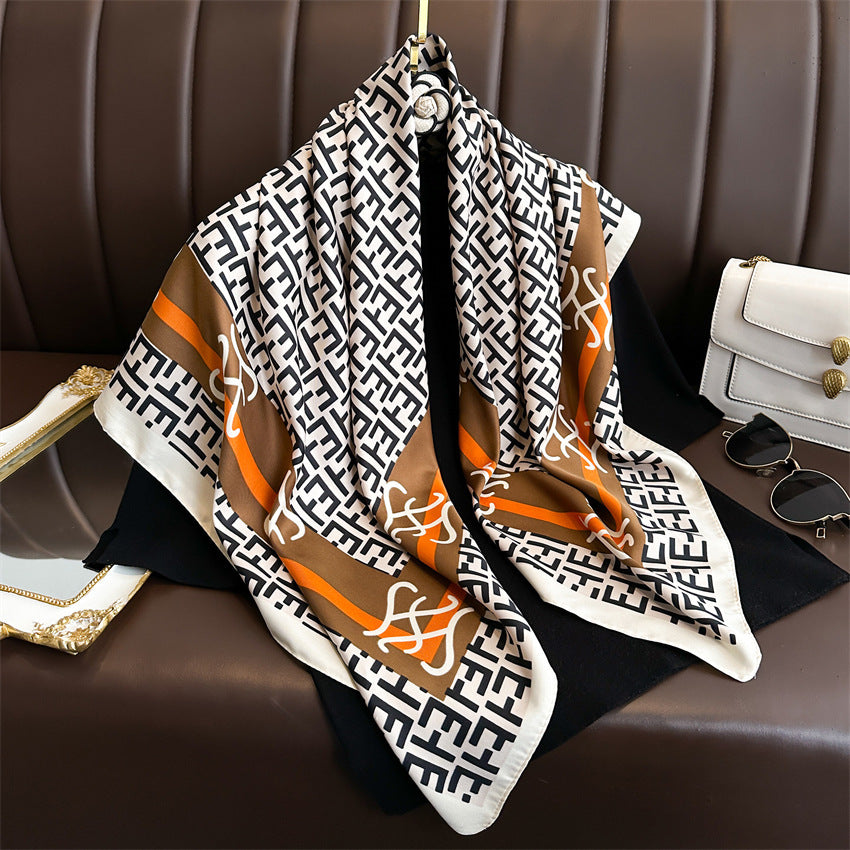 Fashion Printed Silk Scarf Twill Silk High Quality Square Scarf