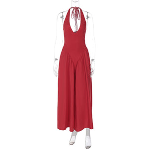 Halter Elegant Large Swing Skirt Dress Women's Clothing