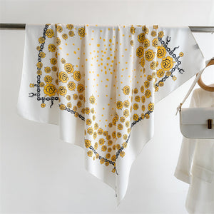Fashion Printed Silk Scarf Twill Silk High Quality Square Scarf