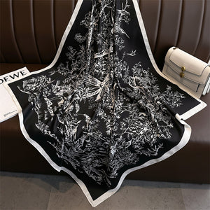 Fashion Printed Silk Scarf Twill Silk High Quality Square Scarf