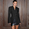 Slim Fit Solid Color Buttons Suit Jacket For Women