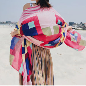 Ethnic Style Cotton And Linen Scarf Seaside Travel Oversized Beach Towel