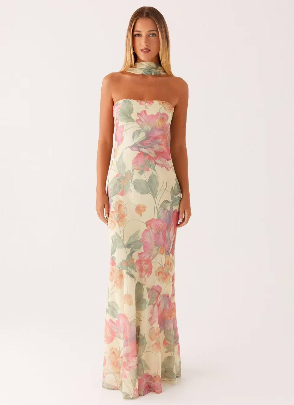 Multicolor Sling Seaside Holiday Fishtail Dress