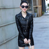 Motorcycle Leather Women's Short Slim Fit Plus Size Washed Leather Jacket