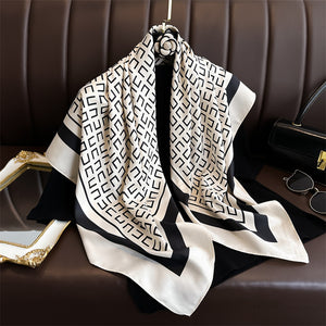 Fashion Printed Silk Scarf Twill Silk High Quality Square Scarf